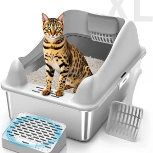 XL Stainless Steel Cat Litter Box.